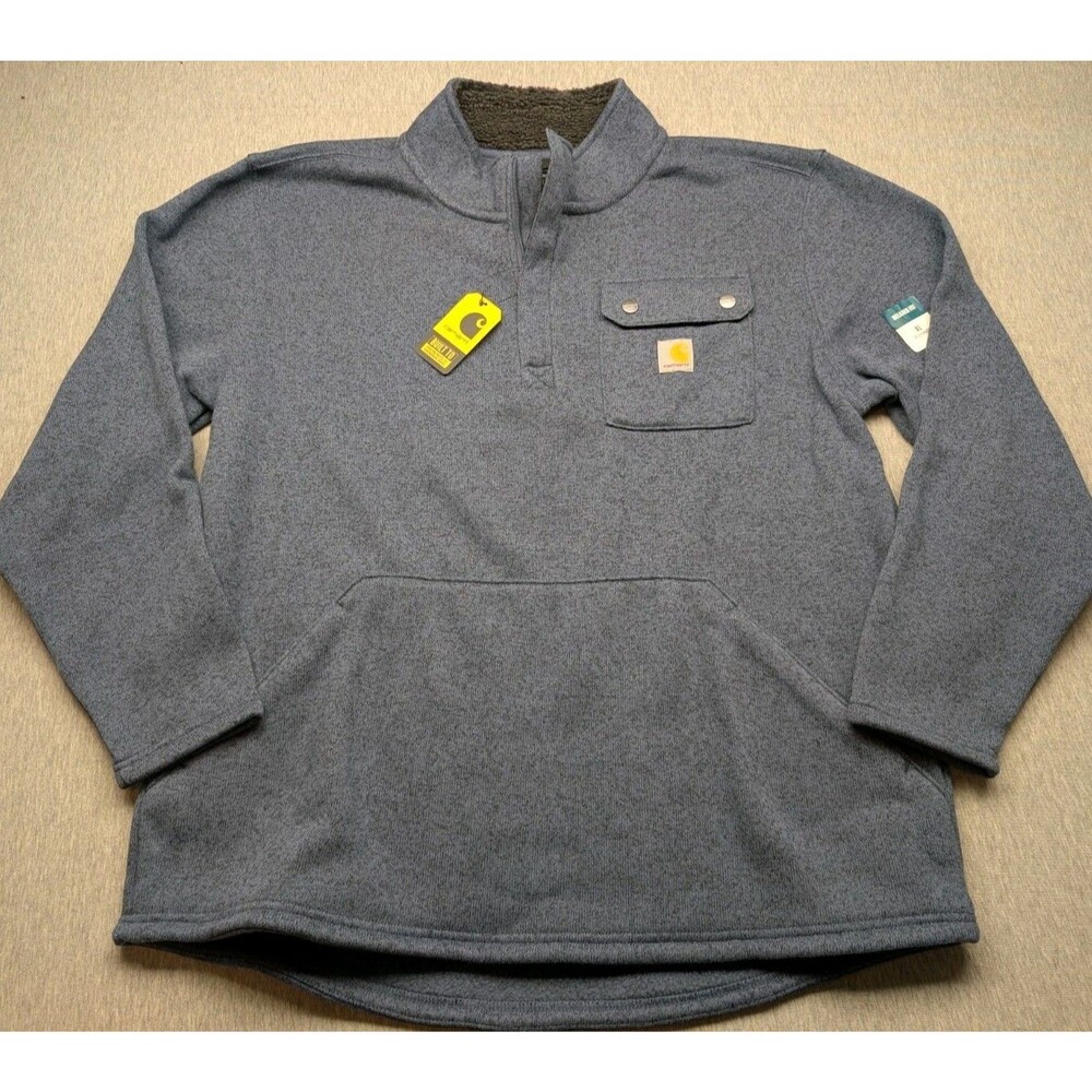 Carhartt Men XL Relaxed Fit Midweight 1/4 Zip Pocket Sweater Fleece TS6378-M NEW